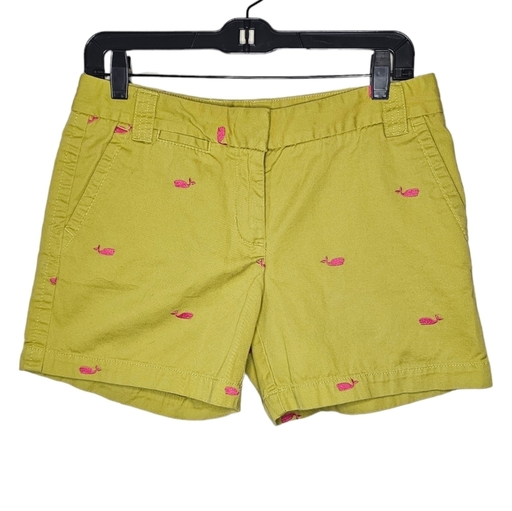 J Crew City Fit Embroidered Whale Chino 100% Cotton Size 4